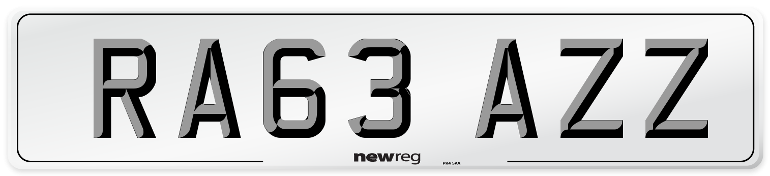 RA63 AZZ Number Plate from New Reg